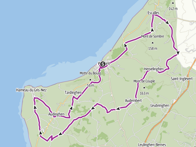 Itinéraire à vélo pour le circuit "La boucle des 2 Caps"