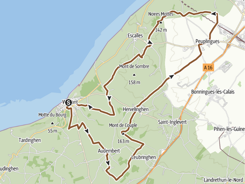 Itinéraire à vélo pour le circuit "Parcours rouge 3"